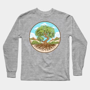 Olive tree Peace symbol in a free Palestine Land Long Sleeve T-Shirt